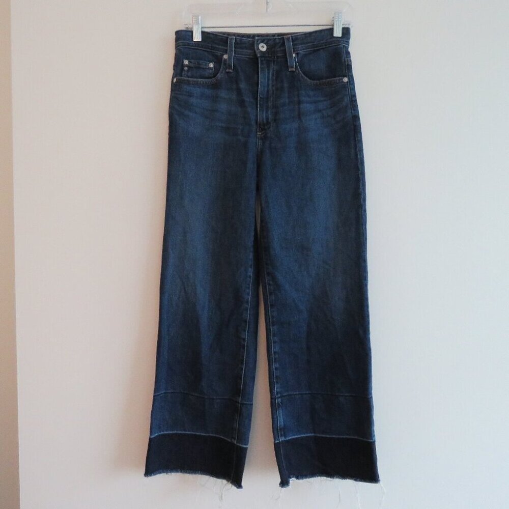 AG ADRIANO GOLDSCHMIED The Etta High Waisted Wide Leg Crop Jeans Released Hem 26 - Picture 3 of 16